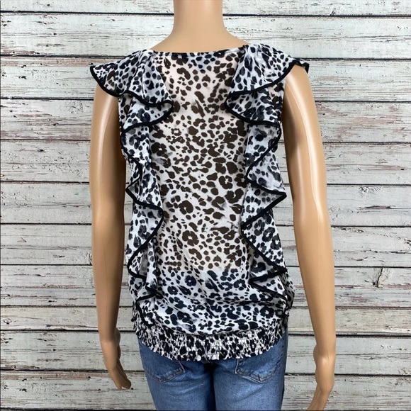 Express Leopard Print Ruffle Tank Top - Picture 6 of 8